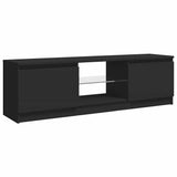 TV Cabinet with LED Lights Black 120x30x36 cm - Low Angle
