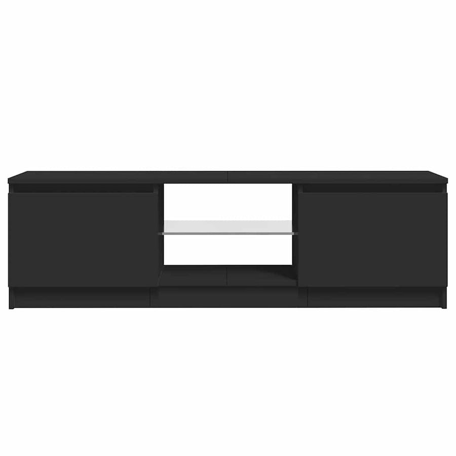 TV Cabinet with LED Lights Black 120x30x36 cm