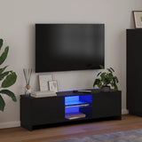 TV Cabinet with LED Lights Black 120x30x36 cm