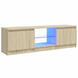 TV Cabinet with LED Lights Sonoma Oak 120x30x36 cm - Front View