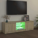 TV Cabinet with LED Lights Sonoma Oak 120x30x36 cm - Top-Down View