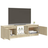 TV Cabinet with LED Lights Sonoma Oak 120x30x36 cm - Rear View