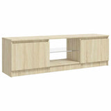 TV Cabinet with LED Lights Sonoma Oak 120x30x36 cm - Close-Up Angle