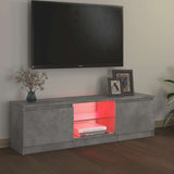 TV Cabinet with LED Lights Concrete Grey 120x30x36 cm - Side View