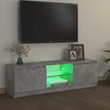 TV Cabinet with LED Lights Concrete Grey 120x30x36 cm - Top-Down View
