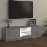 TV Cabinet with LED Lights Concrete Grey 120x30x36 cm - 45-Degree Angle