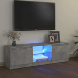 TV Cabinet with LED Lights Concrete Grey 120x30x36 cm - Rear View