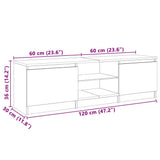 TV Cabinet with LED Lights Concrete Grey 120x30x36 cm - Extra Image