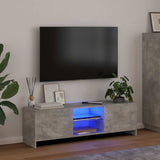 TV Cabinet with LED Lights Concrete Grey 120x30x36 cm