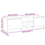 TV Cabinet with LED Lights White and Sonoma Oak 120x30x36 cm