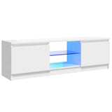TV Cabinet with LED Lights High Gloss White 120x30x36 cm - Front View