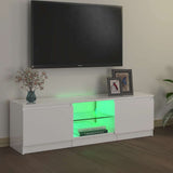 TV Cabinet with LED Lights High Gloss White 120x30x36 cm