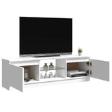 TV Cabinet with LED Lights High Gloss White 120x30x36 cm - Rear View