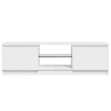 TV Cabinet with LED Lights High Gloss White 120x30x36 cm