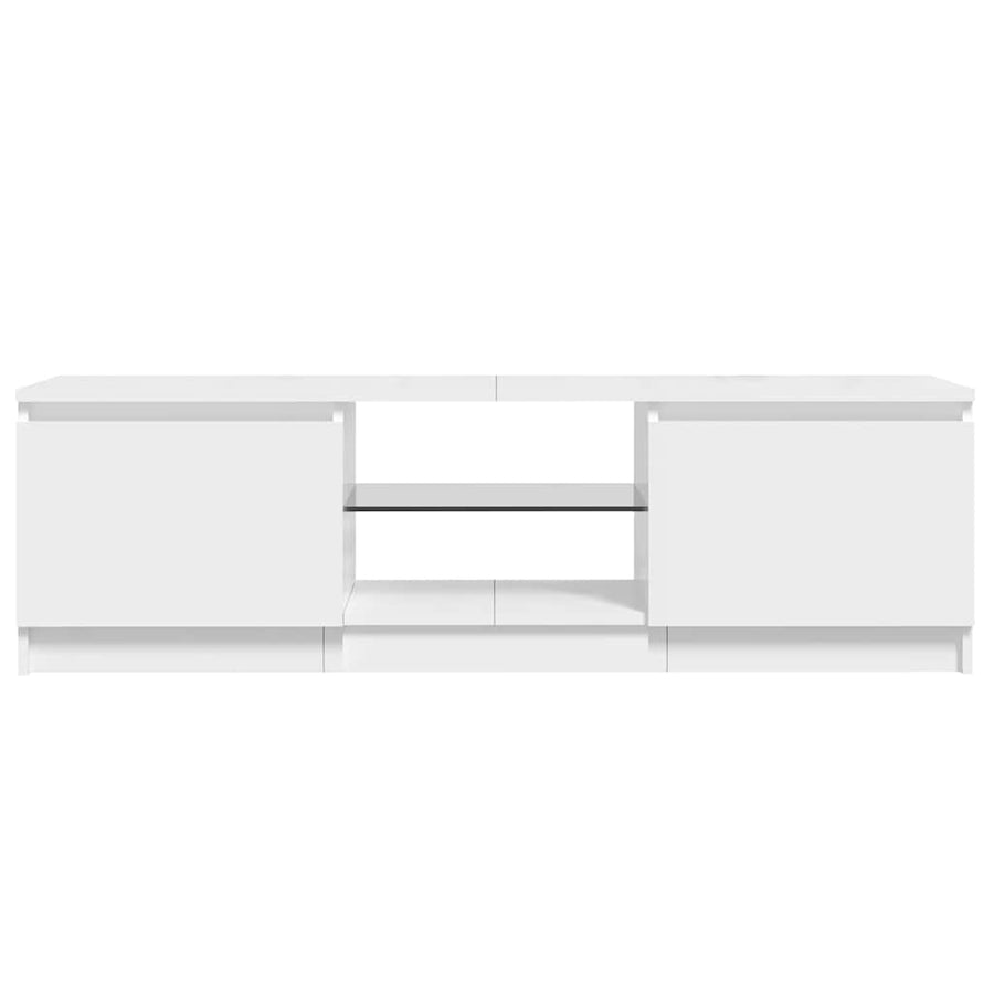 TV Cabinet with LED Lights High Gloss White 120x30x36 cm