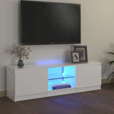 TV Cabinet with LED Lights High Gloss White 120x30x36 cm