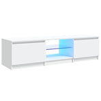 TV Cabinet with LED Lights White 140x40x36 cm