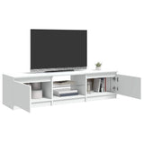 TV Cabinet with LED Lights White 140x40x36 cm - Close-Up Angle