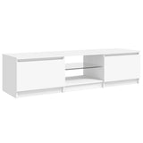 TV Cabinet with LED Lights White 140x40x36 cm - Low Angle