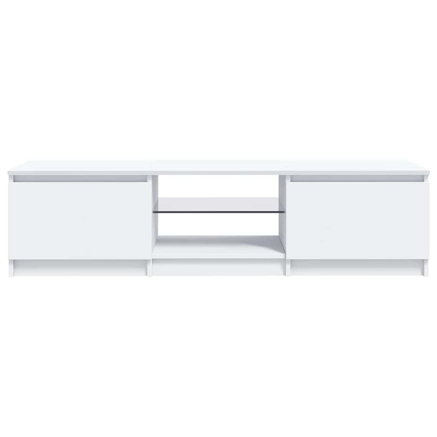 TV Cabinet with LED Lights White 140x40x36 cm