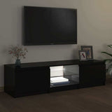 TV Cabinet with LED Lights Black 140x40x36 cm