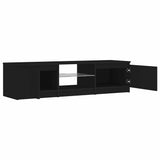 TV Cabinet with LED Lights Black 140x40x36 cm - Low Angle