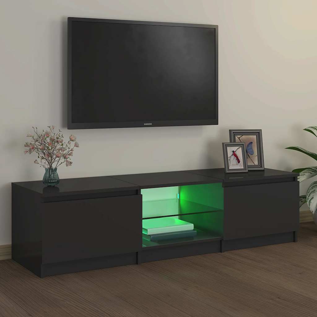 TV Cabinet with LED Lights Grey 140x40x36 cm