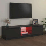 TV Cabinet with LED Lights Grey 140x40x36 cm - 45-Degree Angle