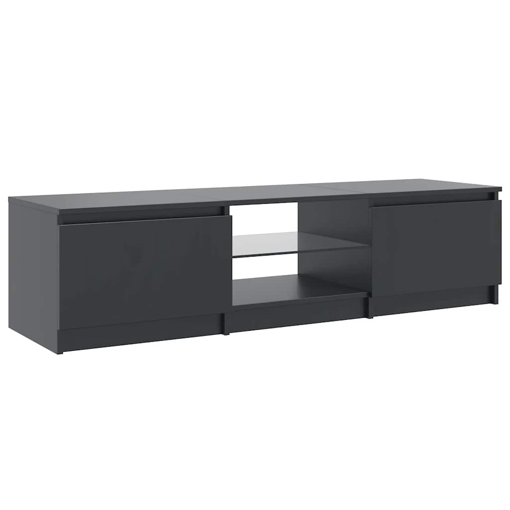 TV Cabinet with LED Lights Grey 140x40x36 cm