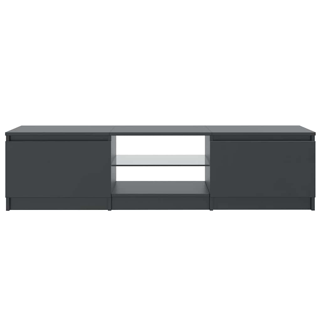 TV Cabinet with LED Lights Grey 140x40x36 cm