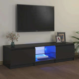 TV Cabinet with LED Lights Grey 140x40x36 cm