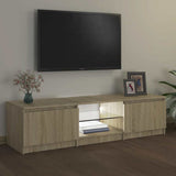 TV Cabinet with LED Lights Sonoma Oak 140x40x36 cm