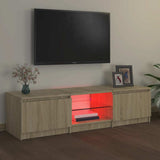 TV Cabinet with LED Lights Sonoma Oak 140x40x36 cm - 45-Degree Angle
