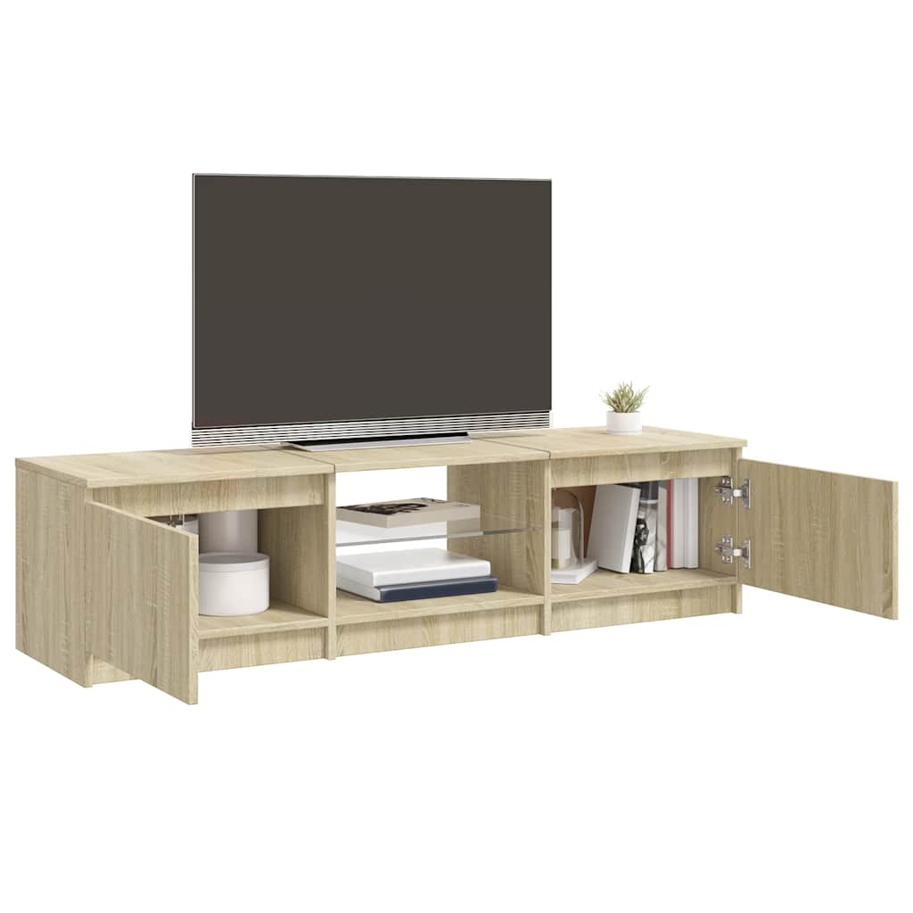TV Cabinet with LED Lights Sonoma Oak 140x40x36 cm
