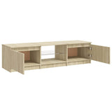 TV Cabinet with LED Lights Sonoma Oak 140x40x36 cm - Low Angle