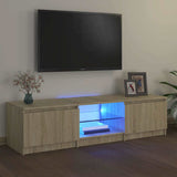 TV Cabinet with LED Lights Sonoma Oak 140x40x36 cm