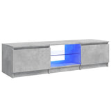 TV Cabinet with LED Lights Concrete Grey 140x40x36 cm - Front View