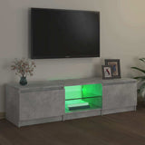 TV Cabinet with LED Lights Concrete Grey 140x40x36 cm - Side View