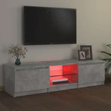 TV Cabinet with LED Lights Concrete Grey 140x40x36 cm - 45-Degree Angle