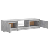 TV Cabinet with LED Lights Concrete Grey 140x40x36 cm - Low Angle