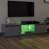 TV Cabinet with LED Lights High Gloss Grey 140x40x36 cm - Side View