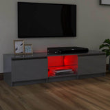 TV Cabinet with LED Lights High Gloss Grey 140x40x36 cm - 45-Degree Angle