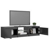 TV Cabinet with LED Lights High Gloss Grey 140x40x36 cm