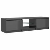 TV Cabinet with LED Lights High Gloss Grey 140x40x36 cm
