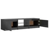 TV Cabinet with LED Lights High Gloss Grey 140x40x36 cm