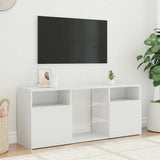 TV Cabinet with LED Lights White 120x30x50 cm - Top-Down View