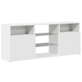 TV Cabinet with LED Lights White 120x30x50 cm - Rear View