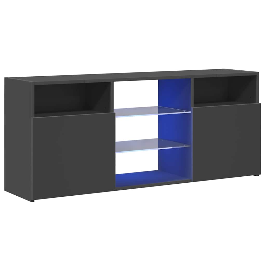 TV Cabinet with LED Lights Grey 120x30x50 cm