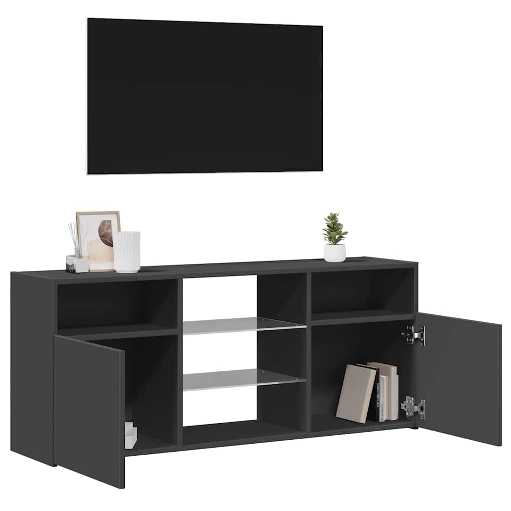 TV Cabinet with LED Lights Grey 120x30x50 cm