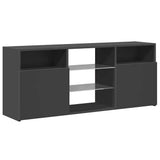 TV Cabinet with LED Lights Grey 120x30x50 cm - Rear View